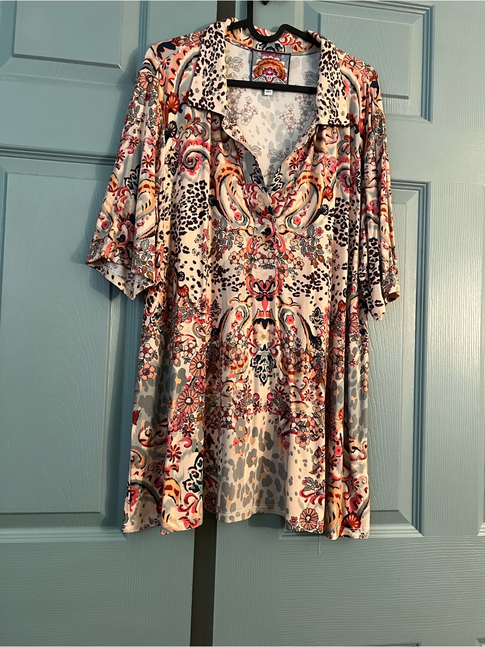 Johnny Was Jungle Paisley Polo Swing Tee